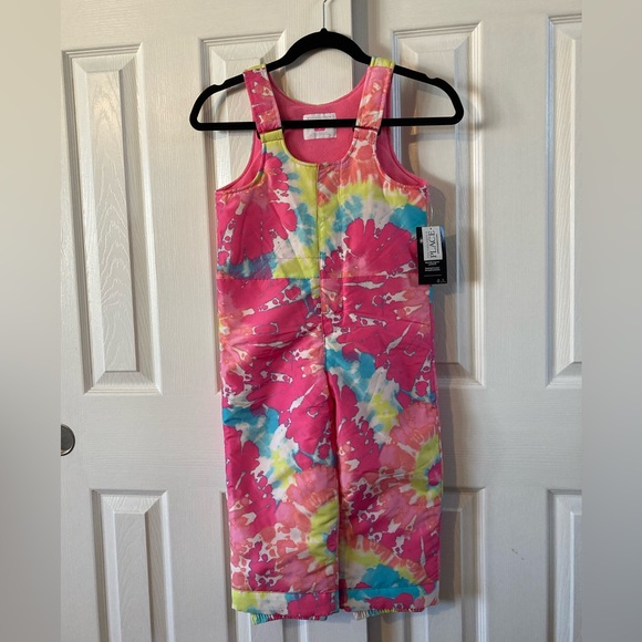 The Children’s Place Girls Abstract Print Snow Overalls Size 4T New With Tags - Picture 1 of 11